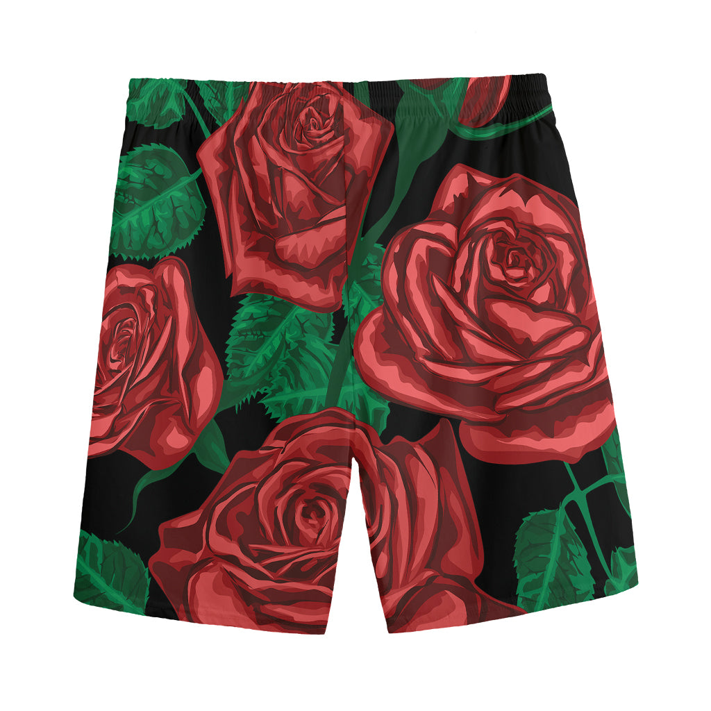 Red Roses Tattoo Print Men's Sports Shorts