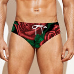 Red Roses Tattoo Print Men's Swim Briefs
