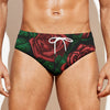 Red Roses Tattoo Print Men's Swim Briefs