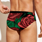 Red Roses Tattoo Print Men's Swim Briefs