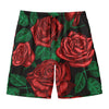 Red Roses Tattoo Print Men's Swim Trunks