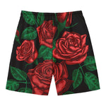 Red Roses Tattoo Print Men's Swim Trunks