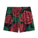 Red Roses Tattoo Print Mesh Shorts