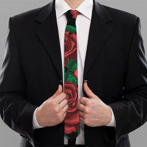 Red Roses Tattoo Print Necktie