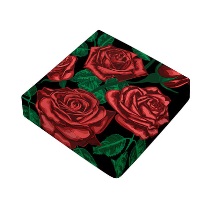 Red Roses Tattoo Print Outdoor Seat Cushion Cover