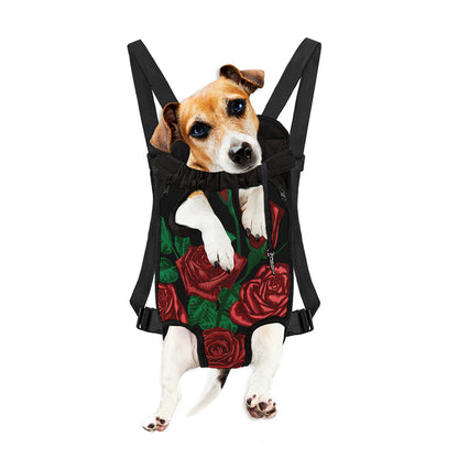 Red Roses Tattoo Print Pet Carrier Backpack