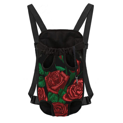 Red Roses Tattoo Print Pet Carrier Backpack
