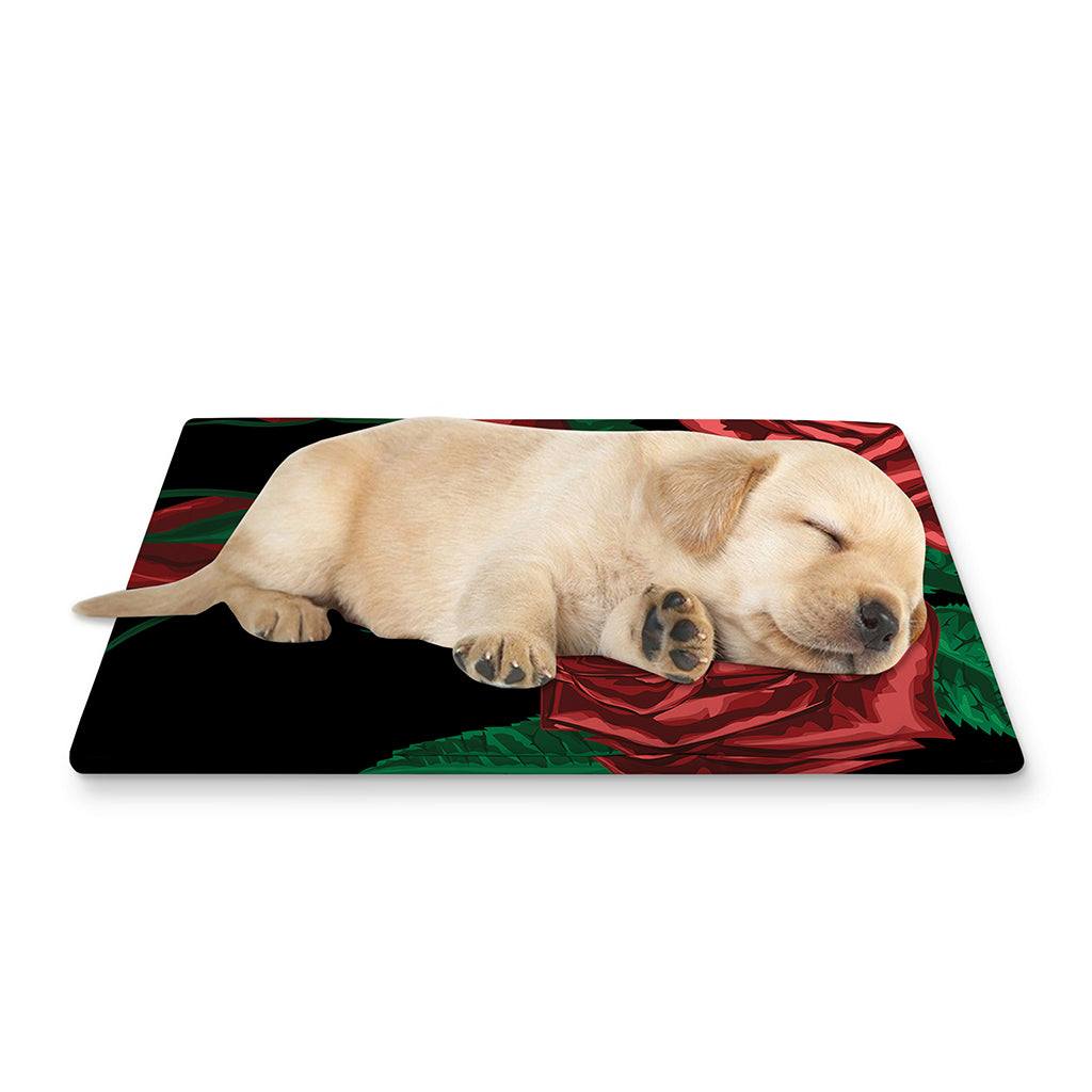 Red Roses Tattoo Print Pet Cooling Mat Cover