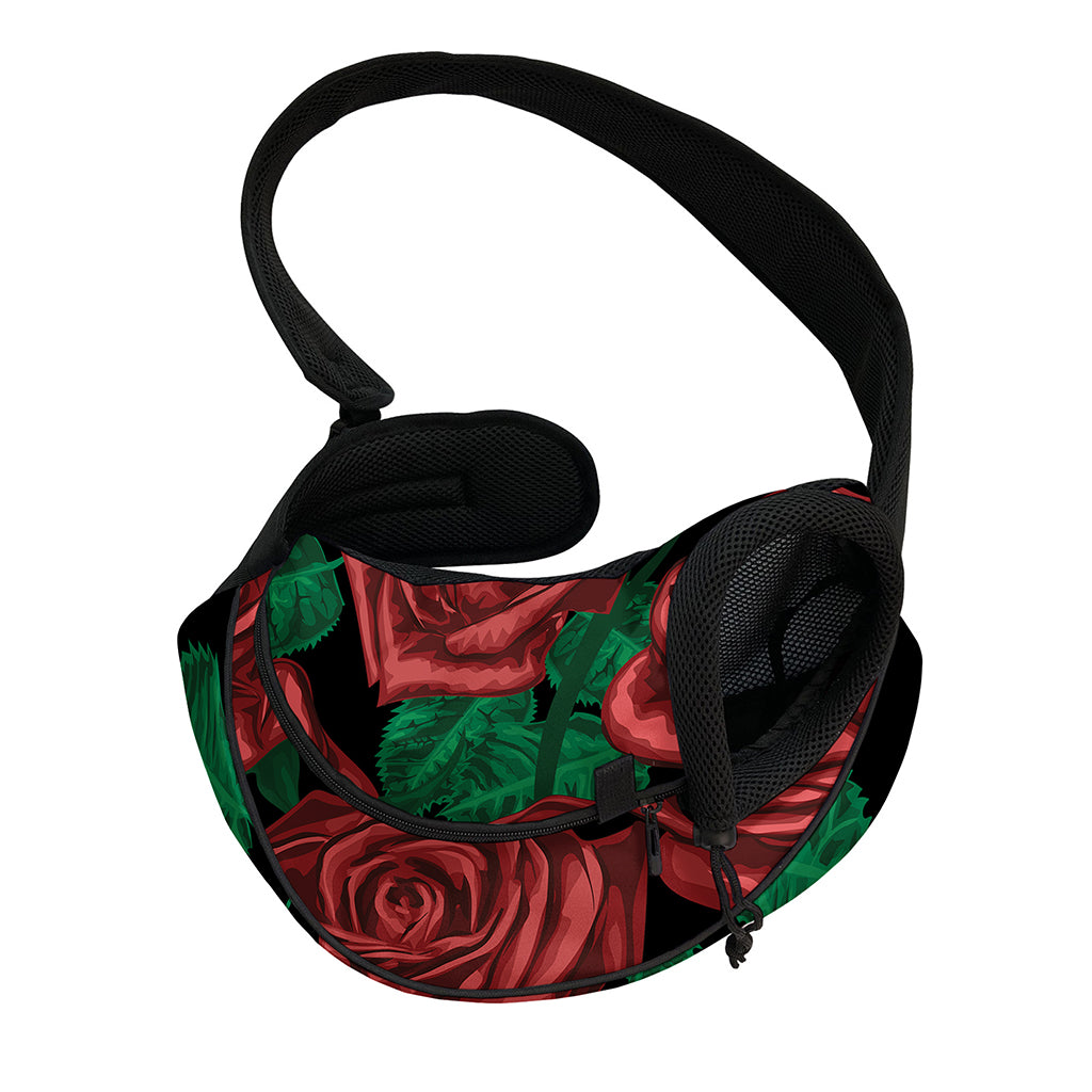 Red Roses Tattoo Print Pet Sling Carrier