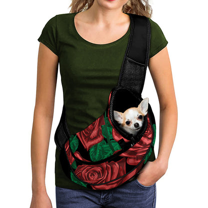 Red Roses Tattoo Print Pet Sling Carrier