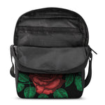 Red Roses Tattoo Print Rectangular Crossbody Bag