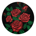 Red Roses Tattoo Print Round Blanket