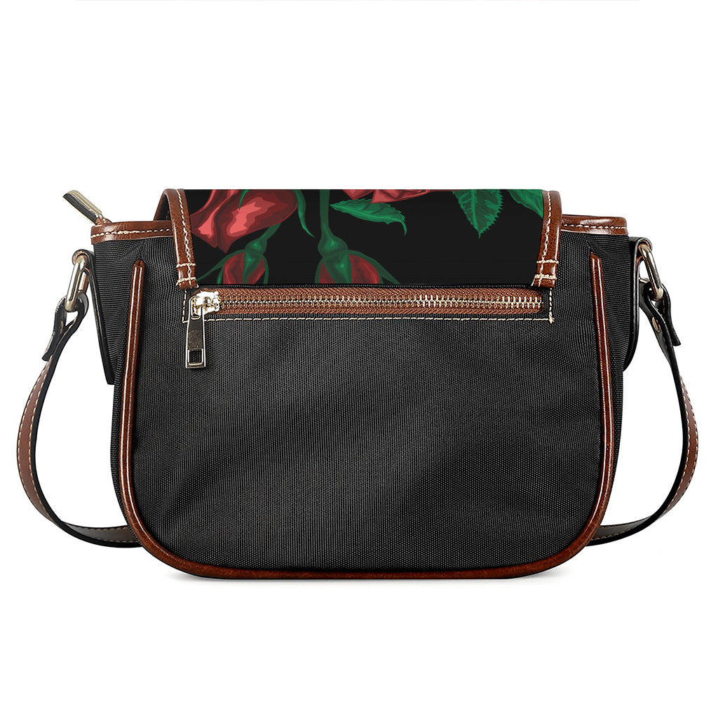 Red Roses Tattoo Print Saddle Bag