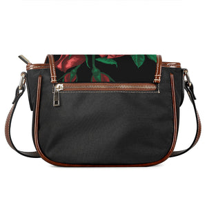 Red Roses Tattoo Print Saddle Bag