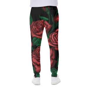 Red Roses Tattoo Print Scuba Joggers