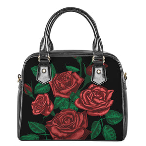 Red Roses Tattoo Print Shoulder Handbag