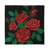 Red Roses Tattoo Print Silk Bandana