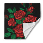 Red Roses Tattoo Print Silk Bandana