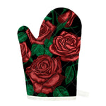 Red Roses Tattoo Print Single Oven Mitt