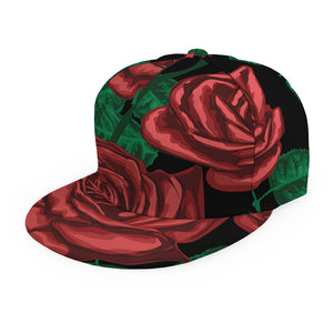 Red Roses Tattoo Print Snapback Cap