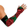 Red Roses Tattoo Print Sun Protection Arm Sleeves