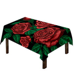 Red Roses Tattoo Print Tablecloth