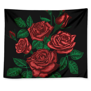 Red Roses Tattoo Print Tapestry