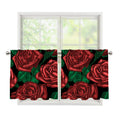 Red Roses Tattoo Print Tier Curtains