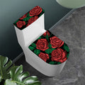 Red Roses Tattoo Print Toilet Lid And Tank Cover Set