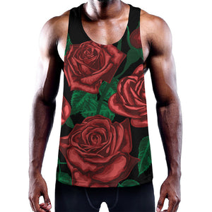 Red Roses Tattoo Print Training Tank Top