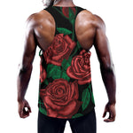 Red Roses Tattoo Print Training Tank Top