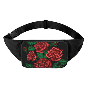 Red Roses Tattoo Print Waist Bag