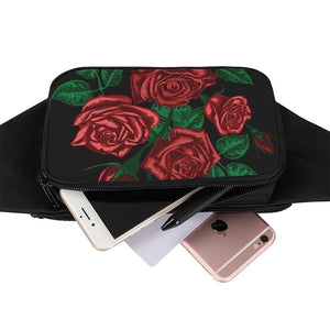 Red Roses Tattoo Print Waist Bag