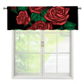Red Roses Tattoo Print Window Valance