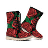 Red Roses Tattoo Print Winter Boots