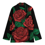 Red Roses Tattoo Print Women's Blazer