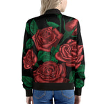 Red Roses Tattoo Print Women's Bomber Jacket