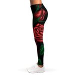 Red Roses Tattoo Print Women's Leggings