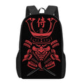 Red Samurai Mask Print 17 Inch Backpack