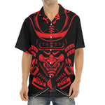 Red Samurai Mask Print Aloha Shirt