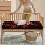 Red Samurai Mask Print Baby Crib Sheet