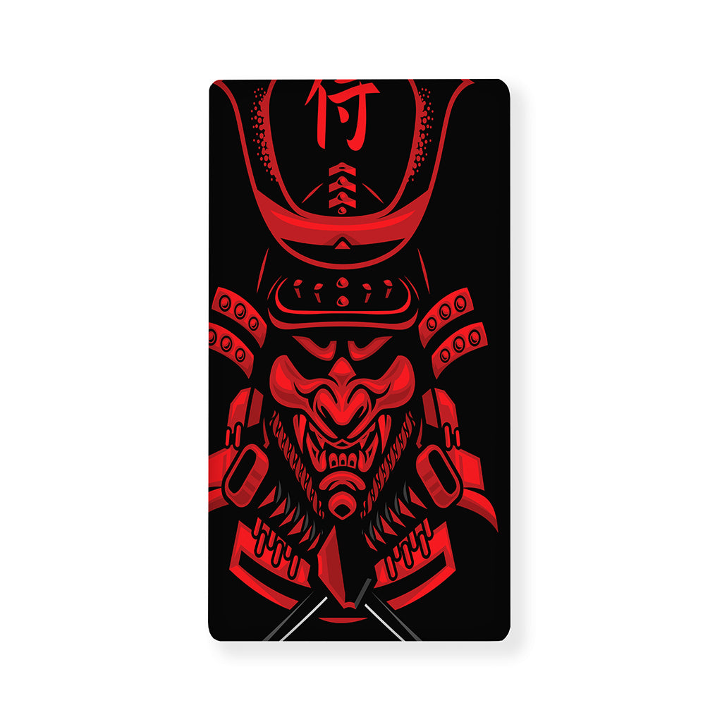 Red Samurai Mask Print Baby Crib Sheet