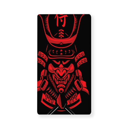 Red Samurai Mask Print Baby Crib Sheet