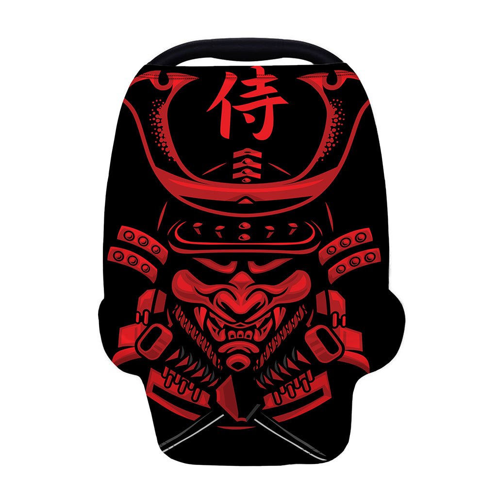 Red Samurai Mask Print Baby Seat Cover