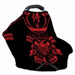 Red Samurai Mask Print Baby Seat Cover