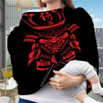 Red Samurai Mask Print Baby Seat Cover