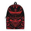 Red Samurai Mask Print School Backpack