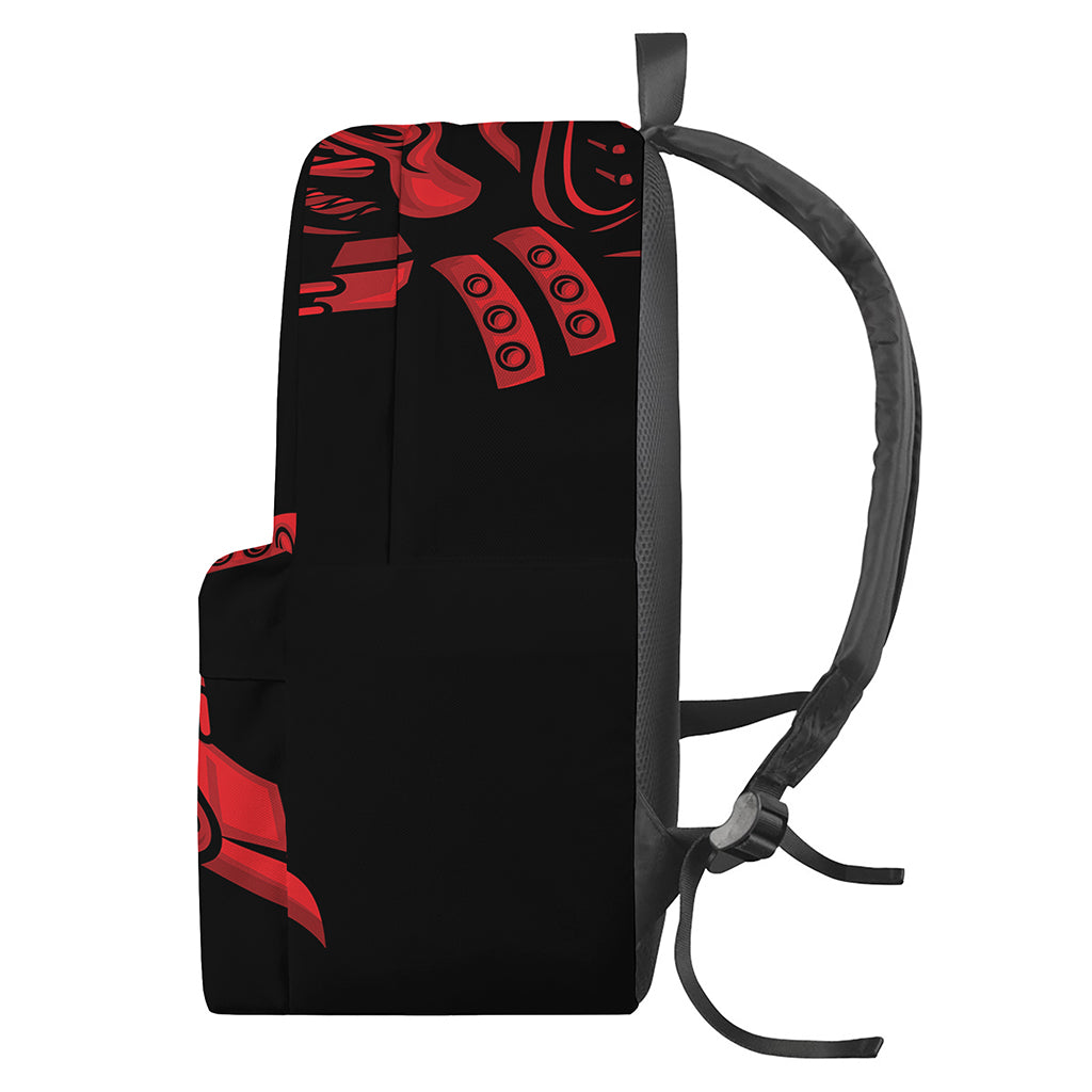 Red Samurai Mask Print Backpack