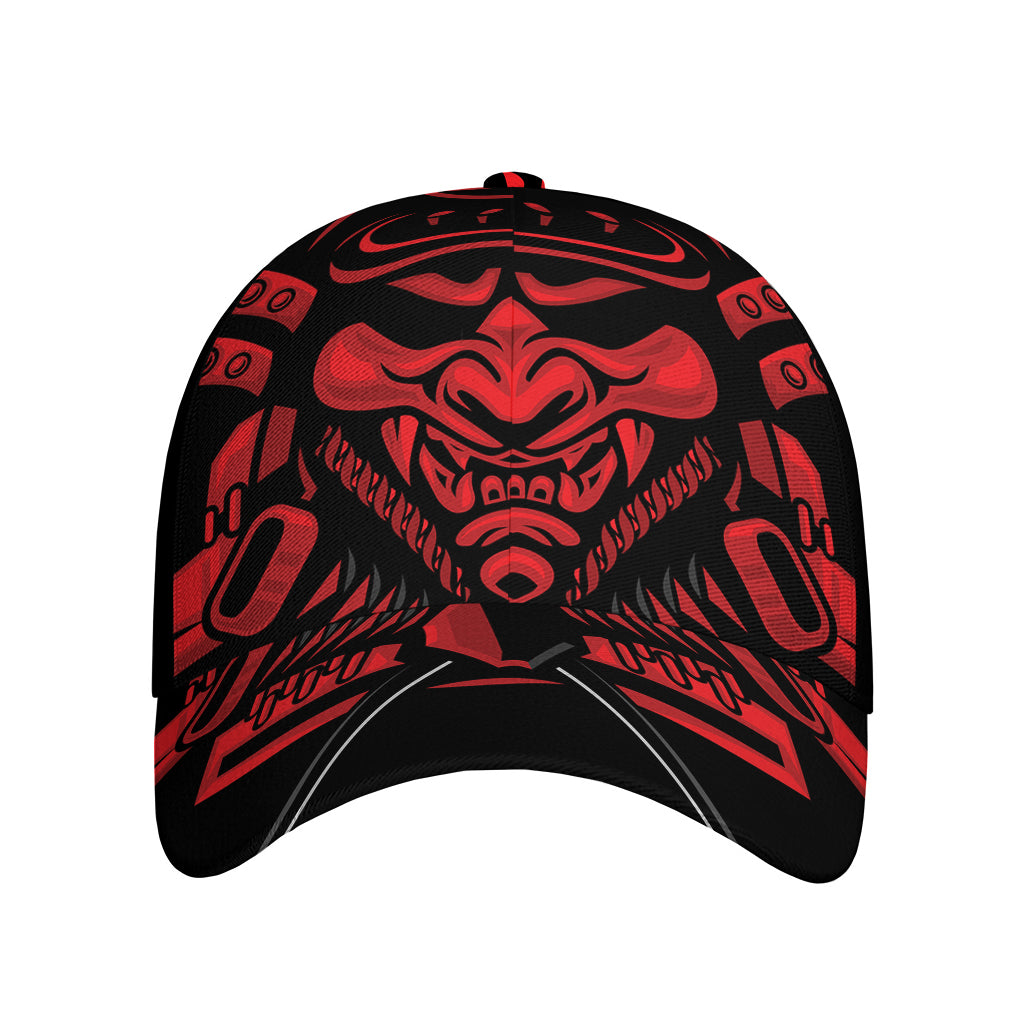 Red Samurai Mask Print Baseball Cap