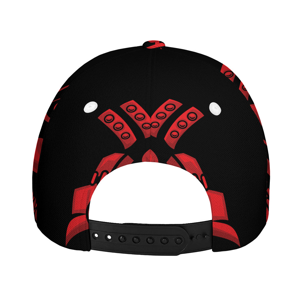 Red Samurai Mask Print Baseball Cap